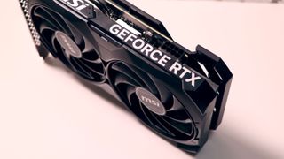 Nvidia GeForce RTX 4060 side view of logo