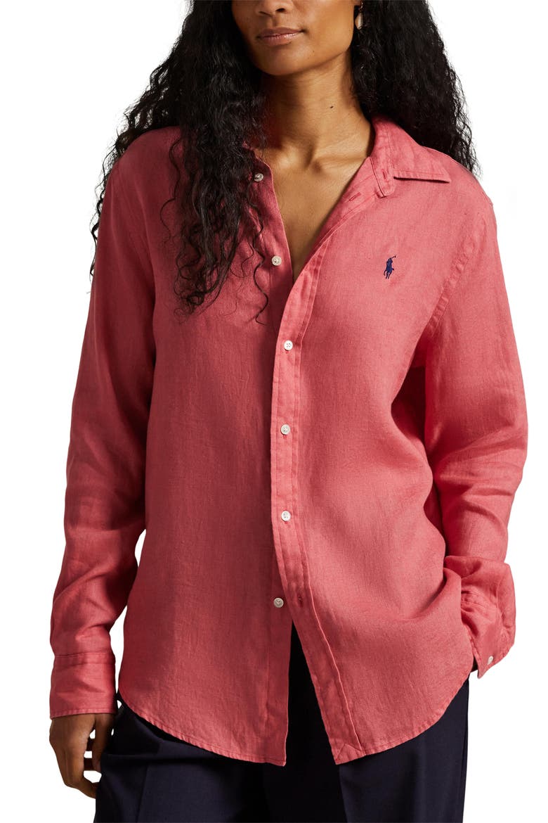 Classic Fit Linen Button-Up Shirt