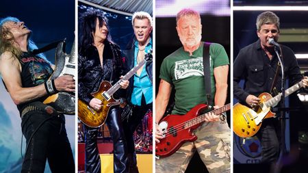 From left to right: Janick Gers of Iron Maiden; Steve Stevens, Billy Idol; Peter Hook; Noel Gallagher of Oasis 