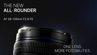 Advertising graphic for Samyang camera lens.
