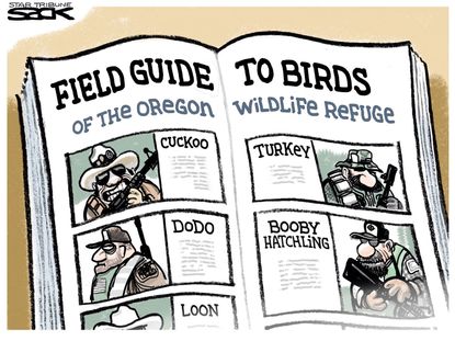 Editorial cartoon U.S. Oregon Militia Protest