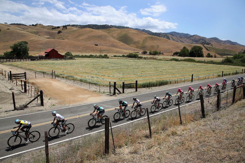 The peloton during stage 3 of the 2018 Tour of California