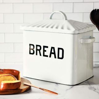 Creative Co-Op Distressed White Bread Box