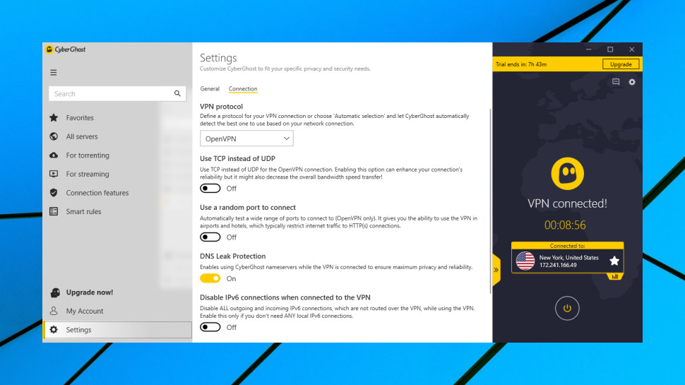 Impostazioni di CyberGhost VPN