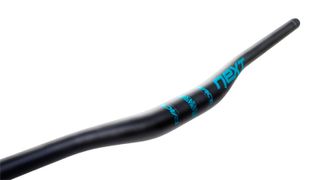The Next 35 carbon bar shown with blue graphics