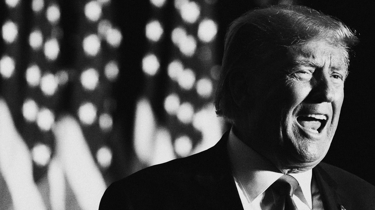 Former U.S. President Donald Trump speaks to supporters during a Farmers for Trump campaign event at the MidAmerica Center