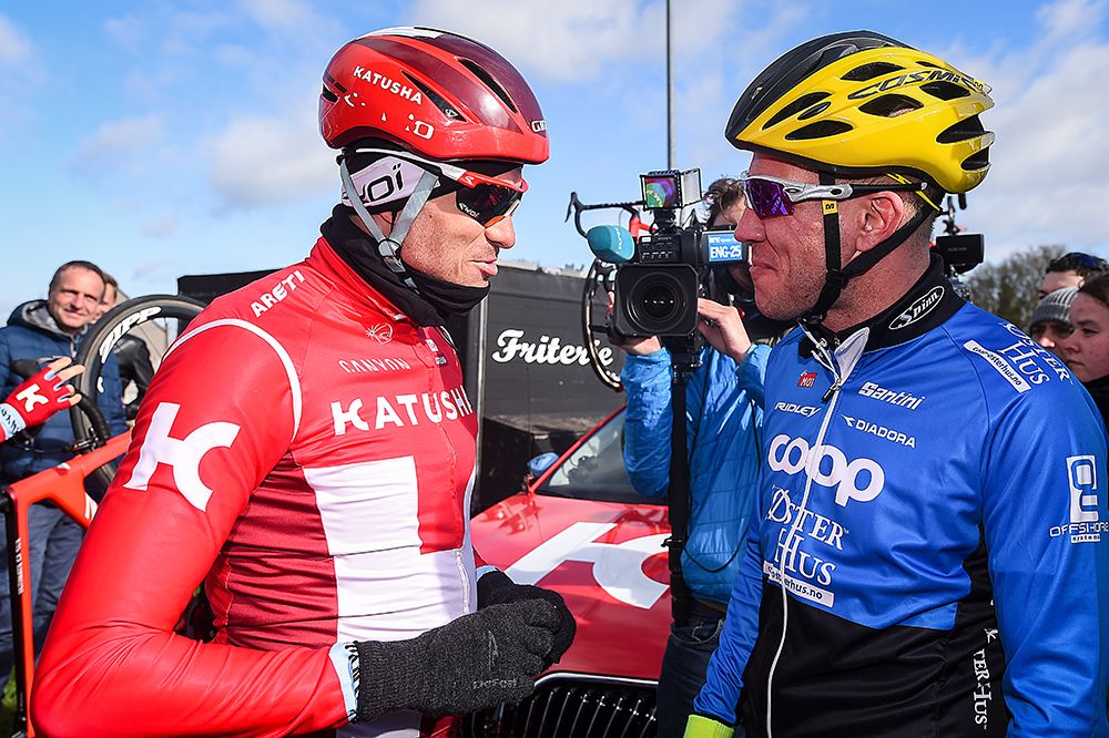 Alexander Kristoff and Norwegian TV host Henrik Elvestad