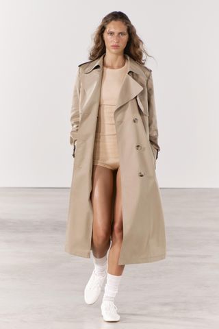 Zw Collection Belted Gabardine Trench