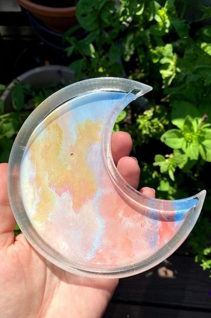 PsychedelicDrip Pastel Cloud Resin Moon Dish