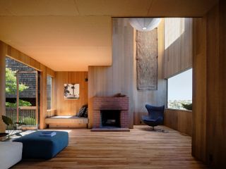 George Homsey's Sea Ranch Home in wood and natural forms that feel organic among trees