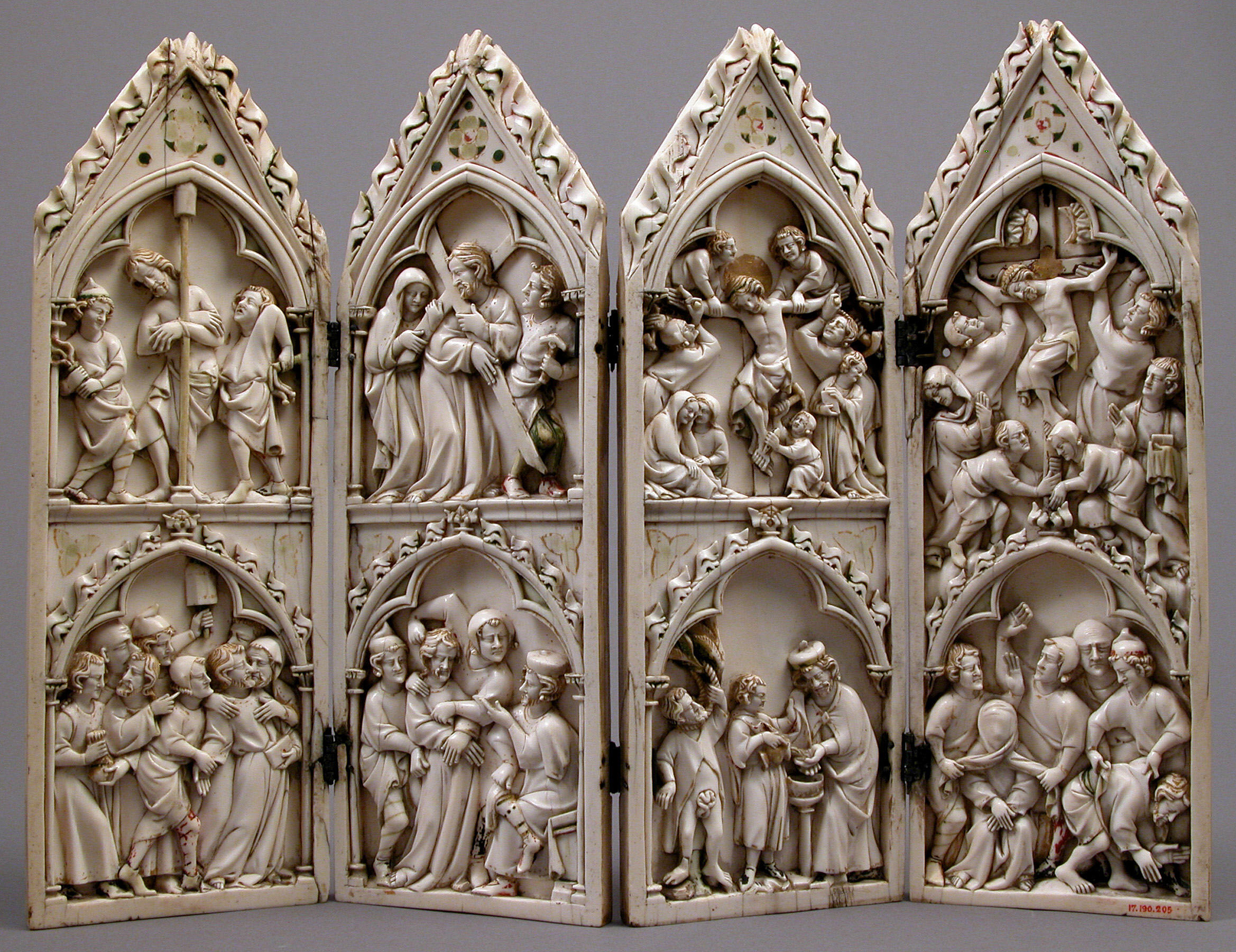 Carved ivory polyptych