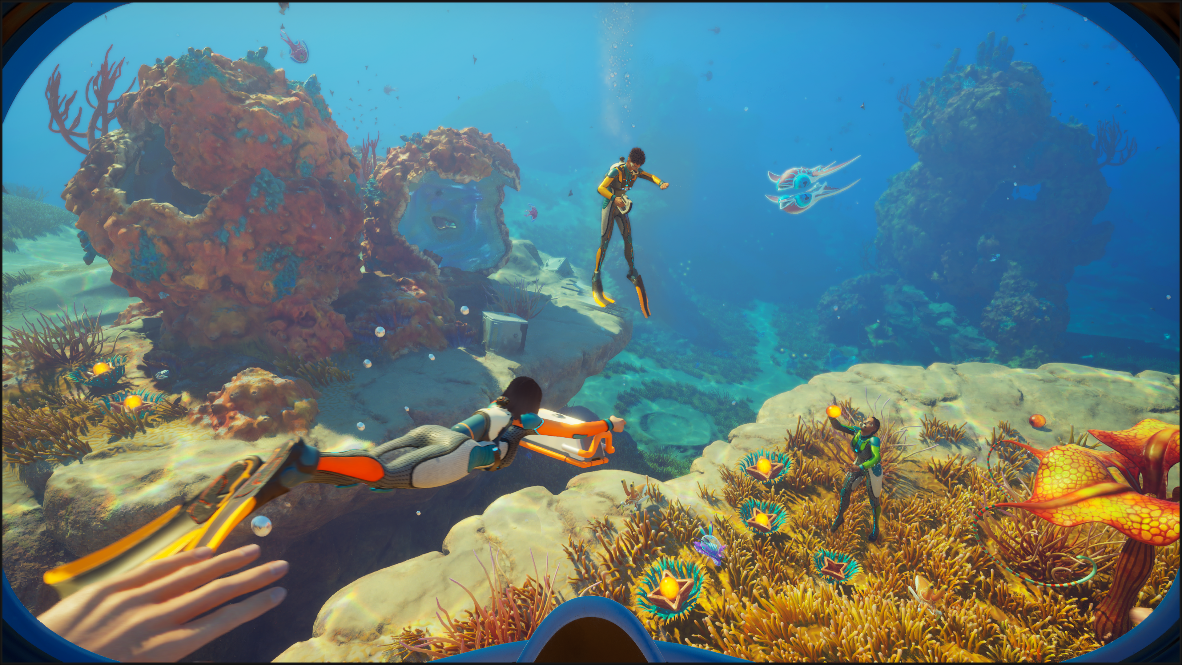Screens from sea exploration game Subnautica 2