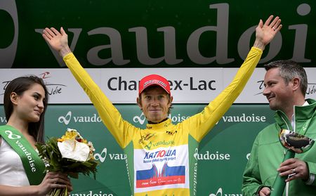 Ilnur Zakarin (Team Katusha) leads Tour de Romandie