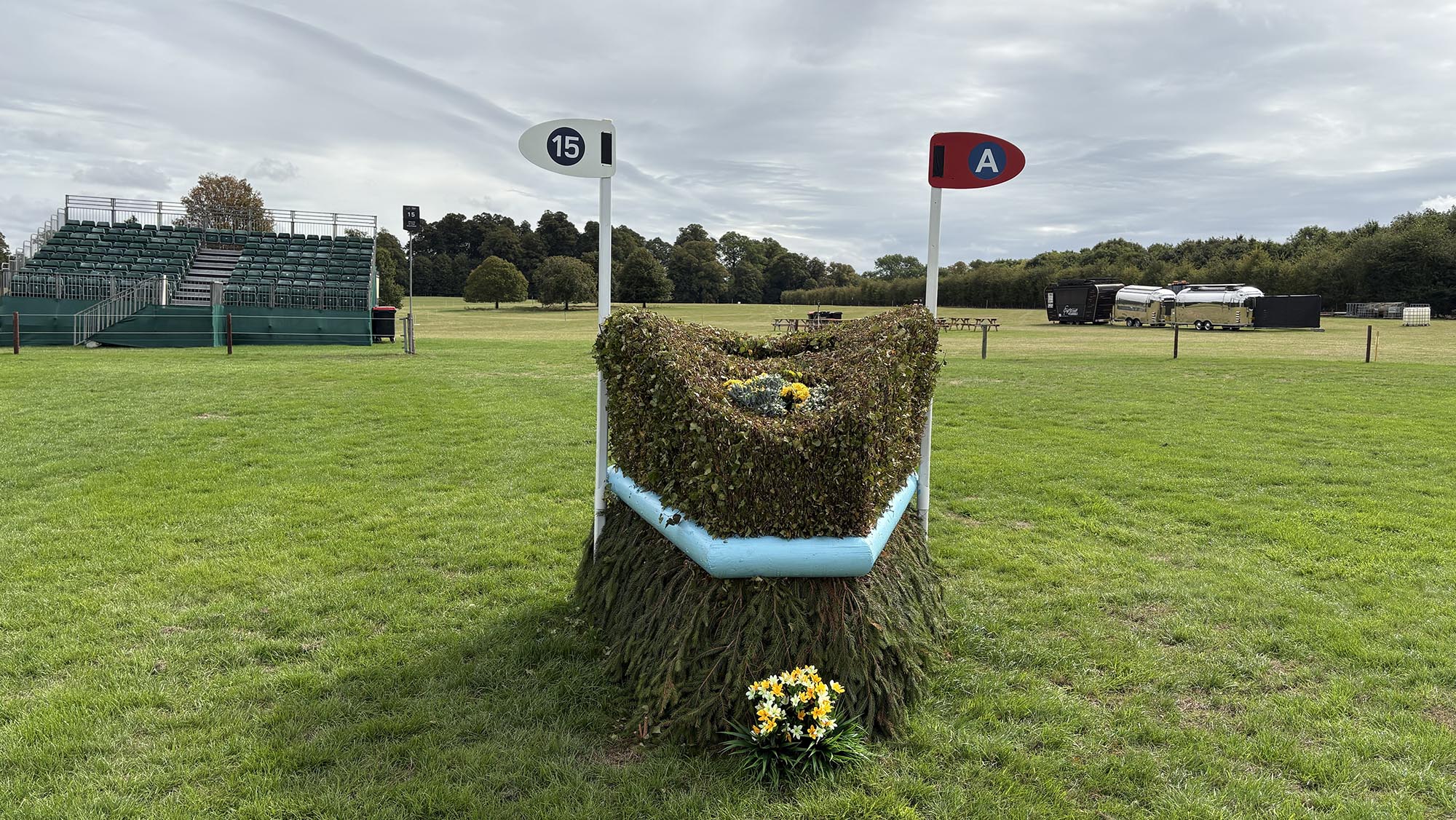 Narrow brush fence on the Burghley cross-country course 2026