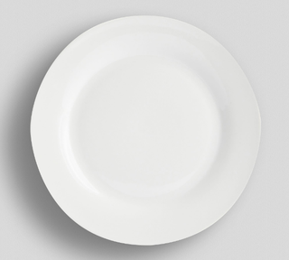 Caterer's box plain white salad plates from Pottery Barn.