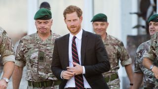 lympstone, devon september 13 prince harry, duke of sussex visits the royal marines commando training centre on september 13, 2018 in lympstone, united kingdom the duke arrived at the centre in a royal navy wildcat maritime attack helicopter for his first visit in his role as captain general royal marines he met with new recruits undergoing training as well as the invictus games racing team photo by samir husseinwireimage