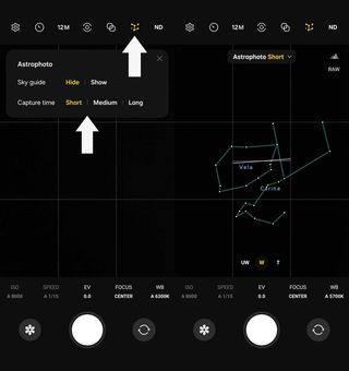 Duration time setting for Astrophoto on S24.