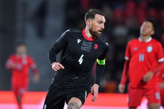 No.4 of Georgia Guram Kashia during FIFA day friendly match between Georgia and Thaialnd at Mikheil Meskhi Stadium on October 12, 2023 in Tbilisi, Georgia. (Photo by Supakit Wisetanuphong/MB Media/Getty Images)