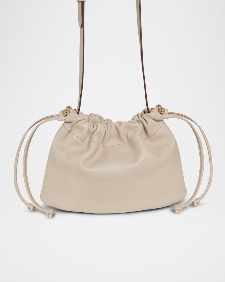 Charlotte Drawstring Leather Clutch Bag