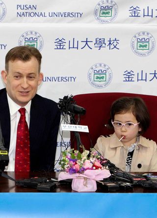 Professor Robert Kelly and his daughter.