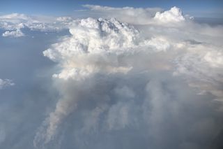 fire cloud as viewed from the sky