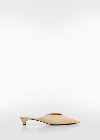 Mango Pointed Leather Mules
