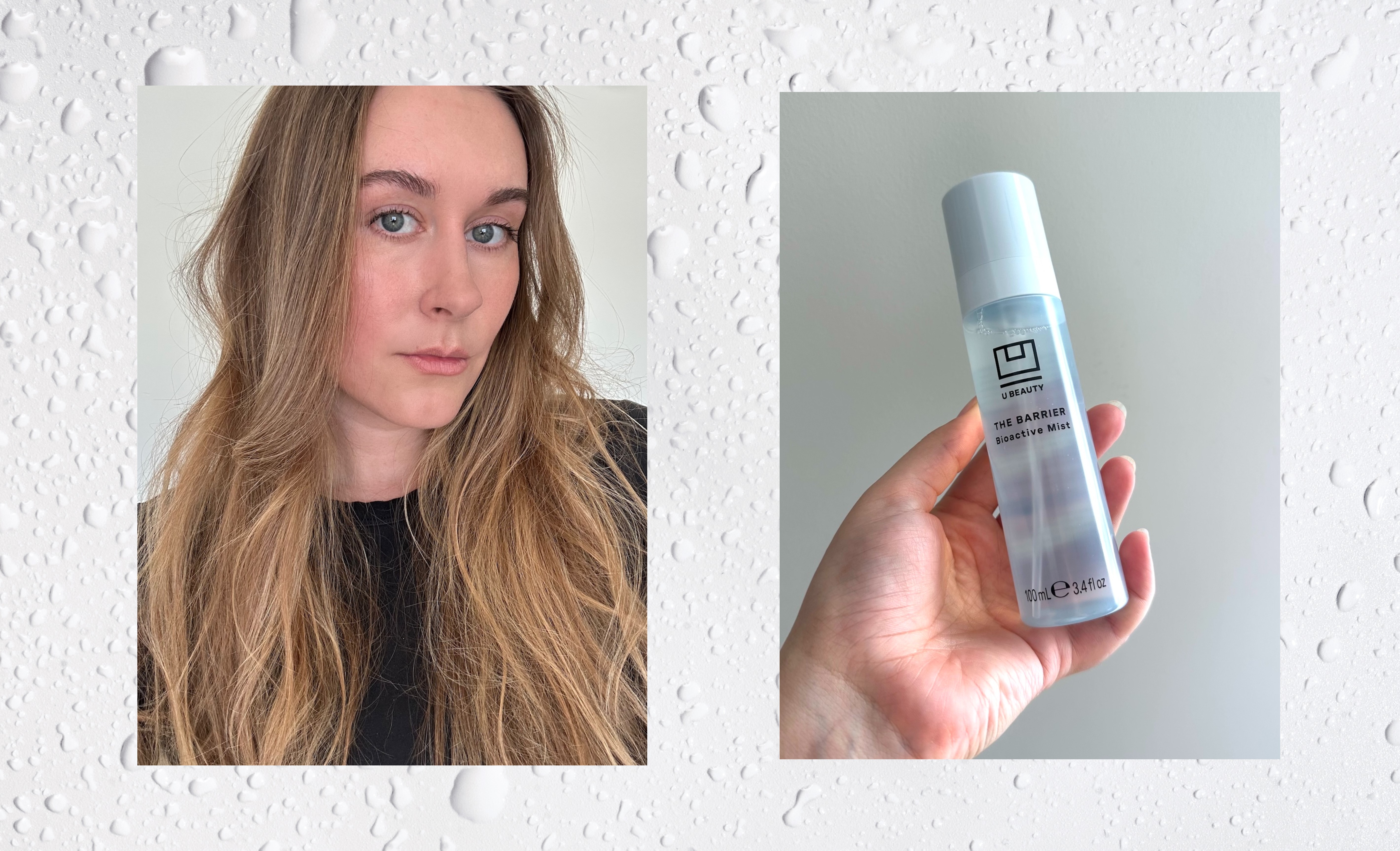 Kaitlyn McLintock holding U Beauty the Barrier Bioactive Mist 