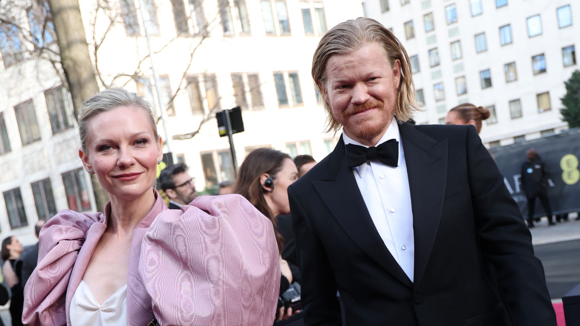Kirsten Dunst and Jesse Plemons attend the 2026 EE BAFTA Film Awards