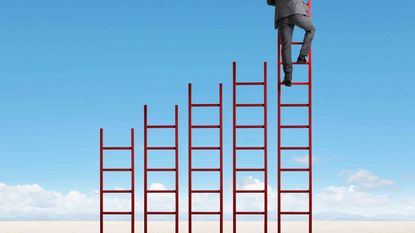 Man Does Outstanding Balancing Trick by Climbing on Top of Ladder