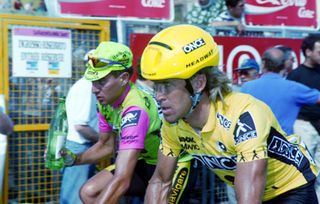 Neil Stephens in ONCE yellow at the 1992 Giro d'Italia.