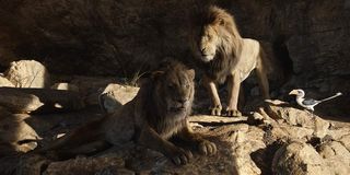 Mufasa, Scar and Zazu in live action The Lion King