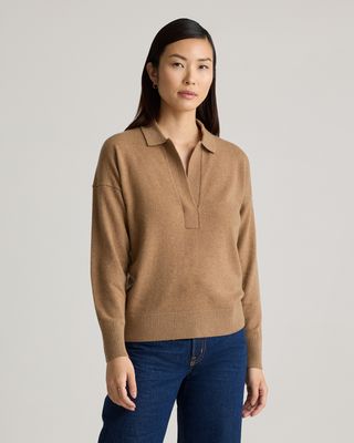 Women's Mongolian Cashmere Polo Sweater