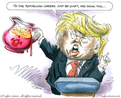 Political U.S. Cartoon Trump Kool Aid