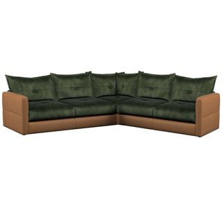  leather and fabric sofa 