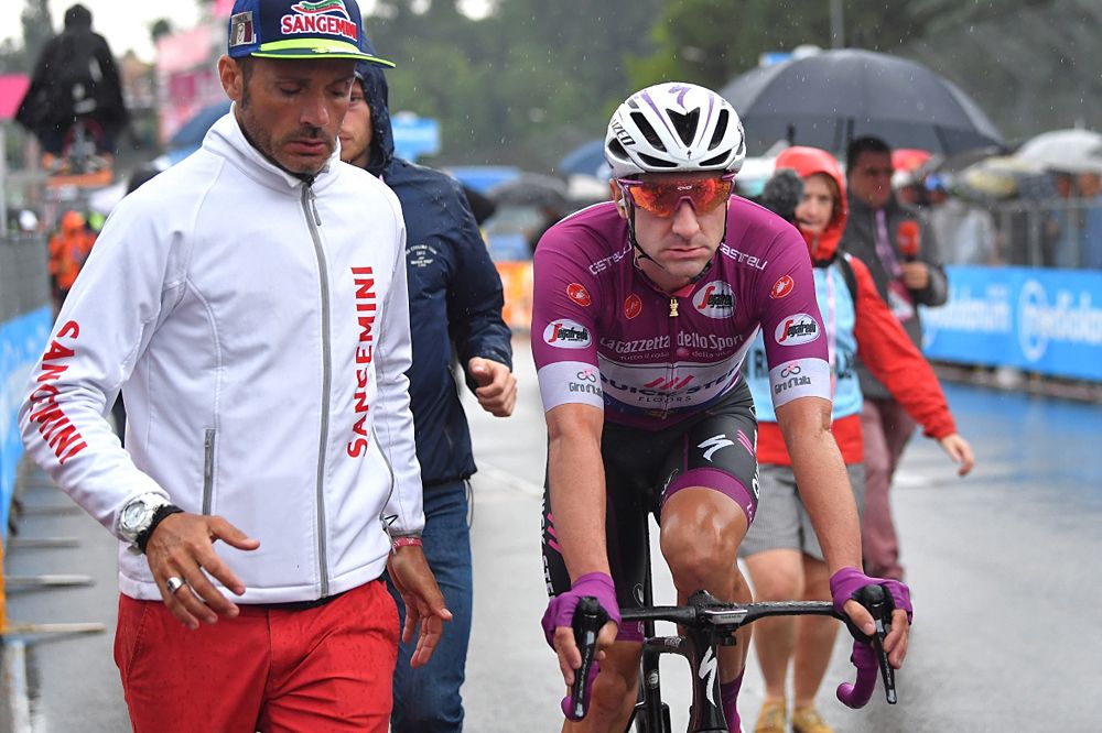 Elia Viviani (Quick-Step Floors) arrives 9 minutes after the field during stage 12 at the Giro d'Italia