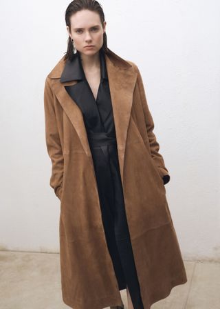 Belted Suede Trench Coat - Women | Mango United Kingdom