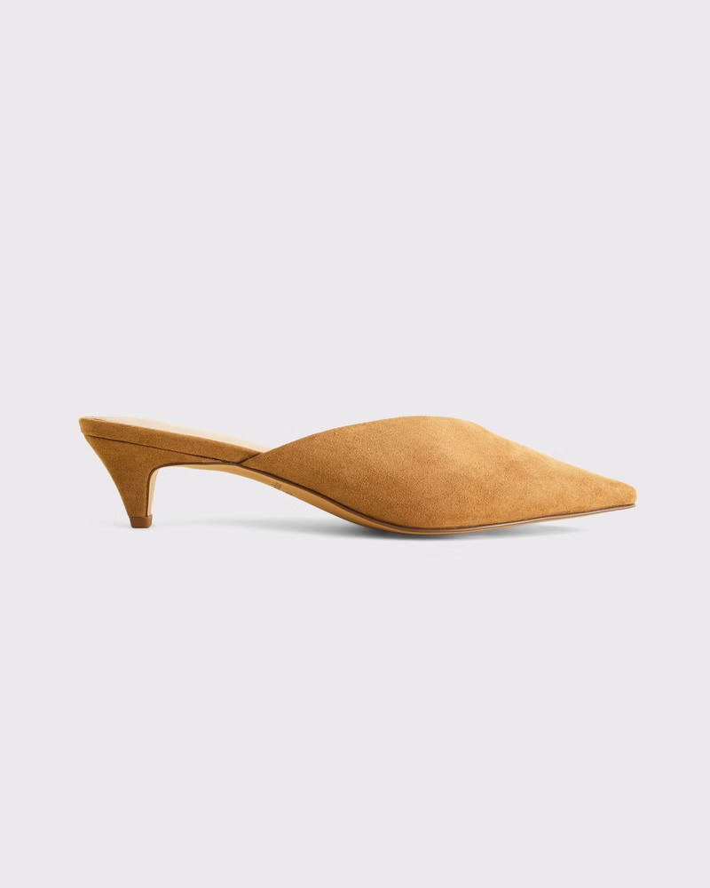 Abercrombie &amp;amp; Fitch , Pointed Toe Kitten Heel Mule Sandals (Were $80) 