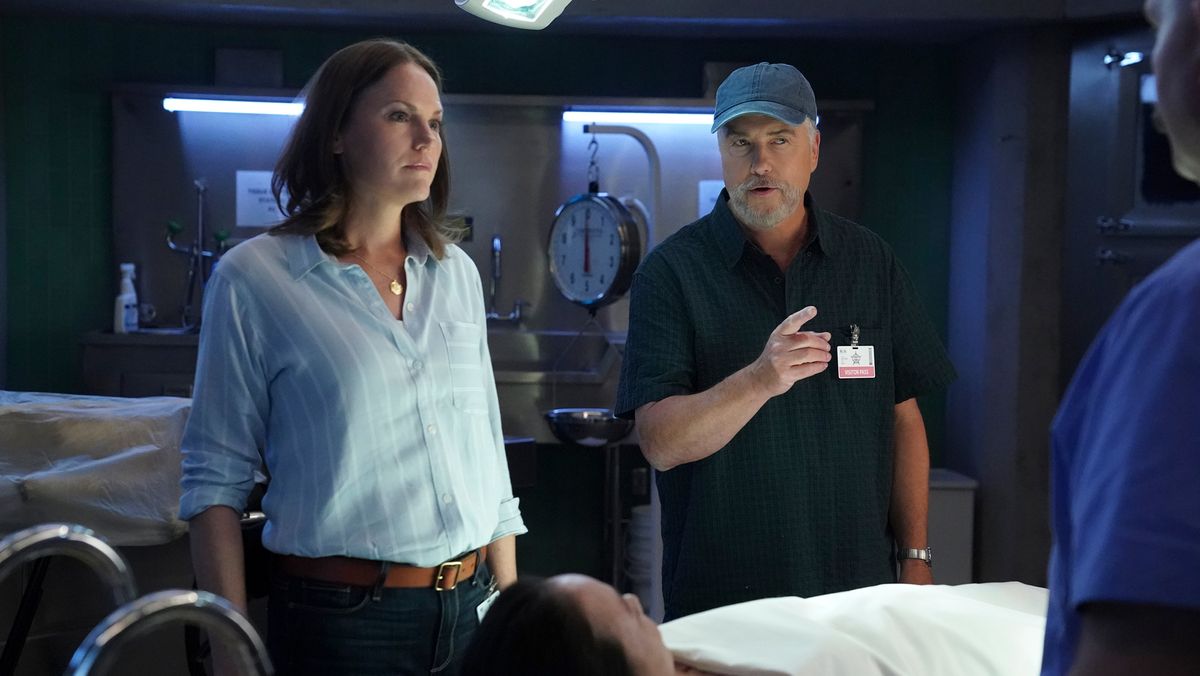 Jorja Fox as Sara Sidle and William Petersen as Dr. Gil Grissom in CBS&#039;s &#039;CSI: Vegas&#039;