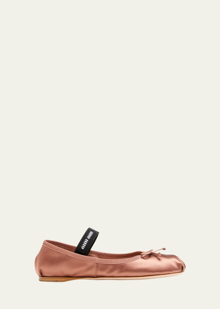 Satin Bow Ballerina Flats