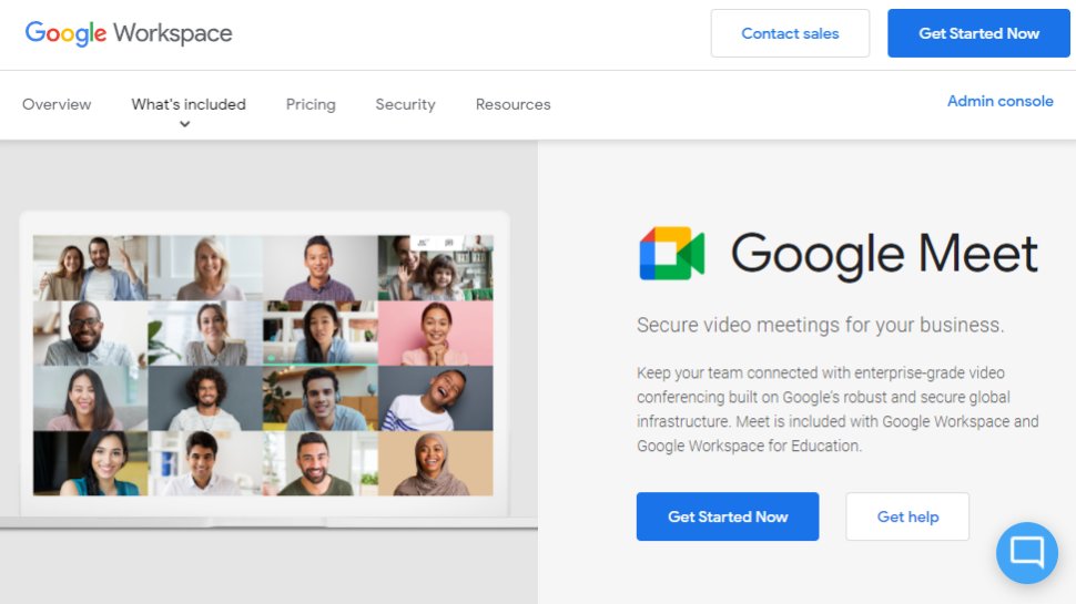 Website screenshot for Google Meet