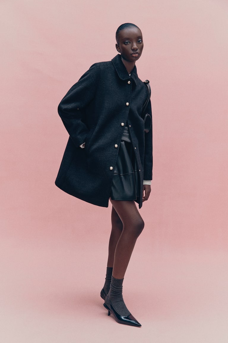 Wool-Blend Car Coat