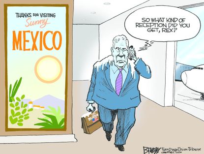 Political Cartoon U.S. Rex Tillerson Mexico secretary of state