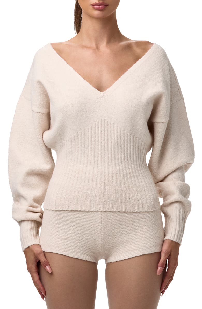 V-Neck Ribbed Sweater