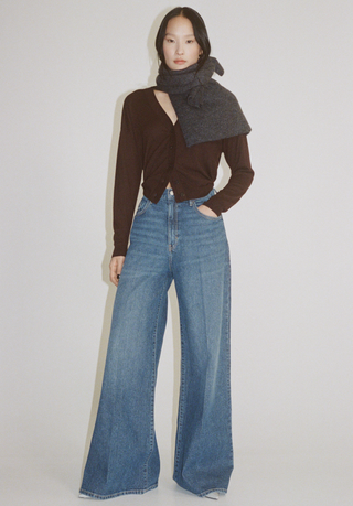 Mango High-Rise Wideleg Jeans