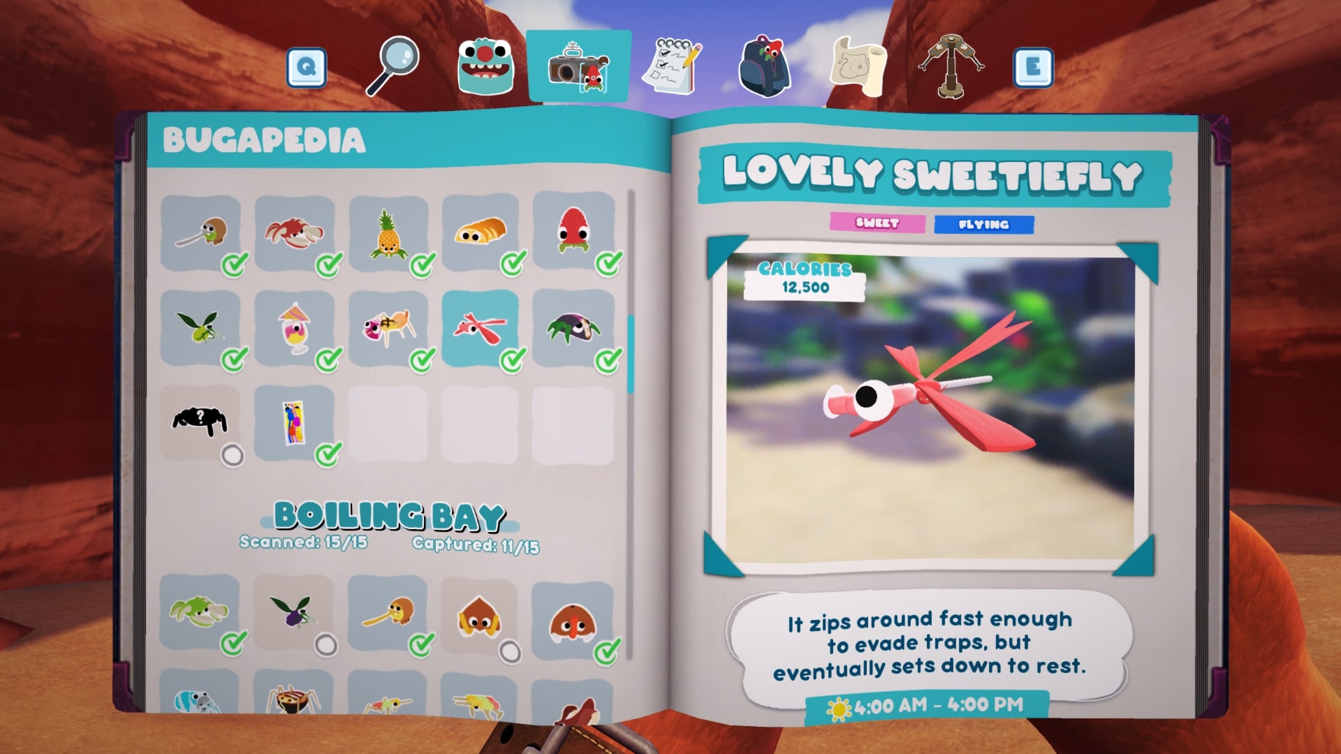 Bugsnax Bugapedia: Lovely Sweetiefly