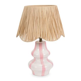 Striped Blush Ceramic Table Lamp