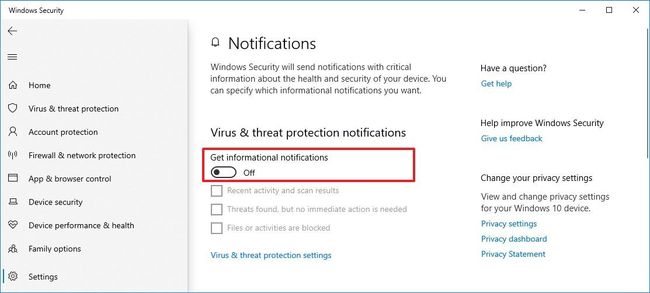 How to manage notifications for Windows Security features on Windows 10 ...