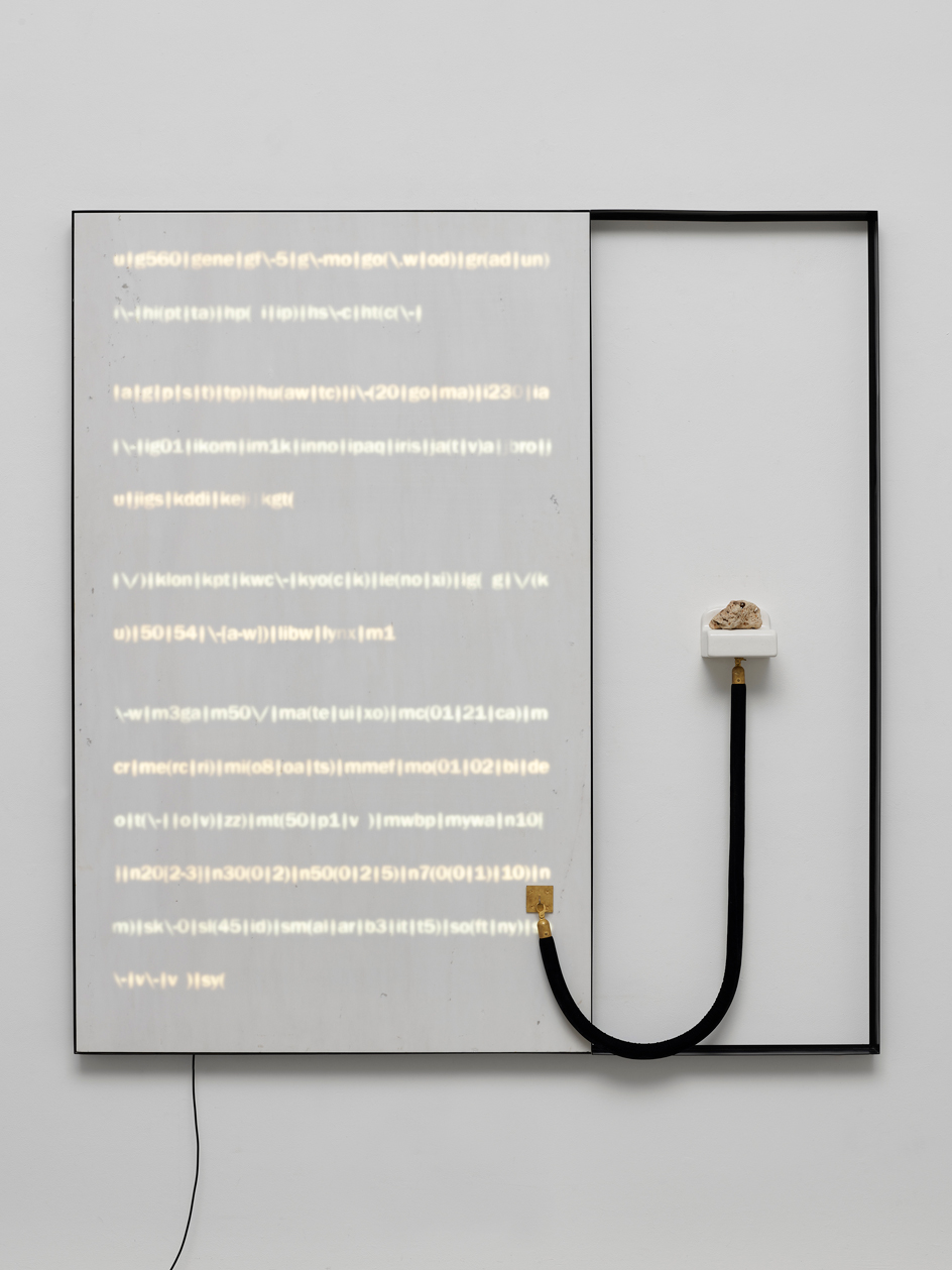 Marble, stone, LED lights, light controller and rope.