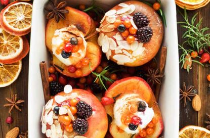 Fruit and nut baked apples