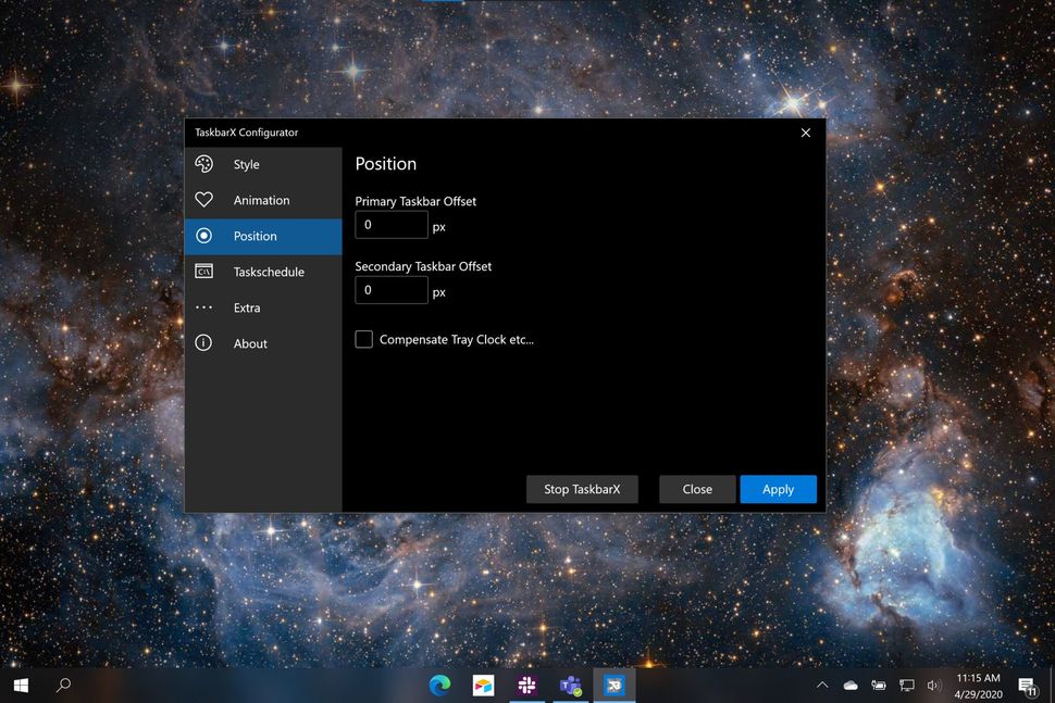 Taskbarx Review Centering Your Windows 10 Taskbar Icons With Ease